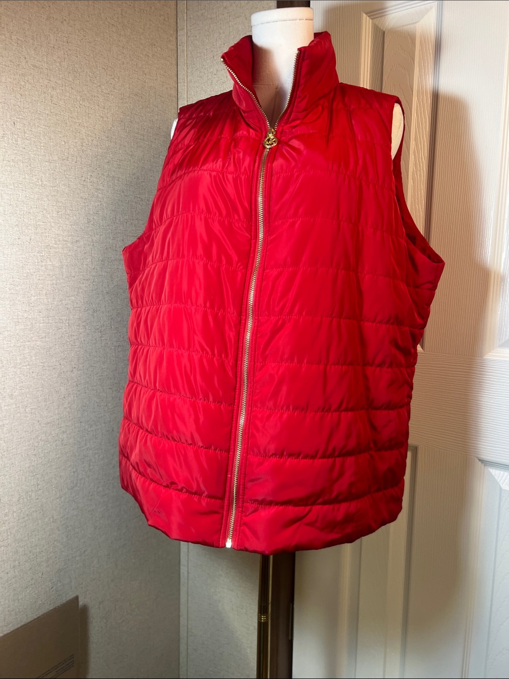 Michael Kors Bright Red Quilted Puffer Vest